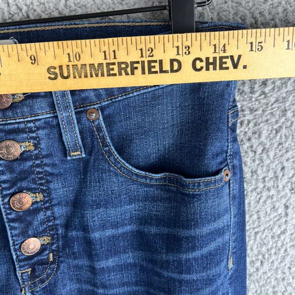 Madewell Medium Wash Buttonfly 9" High-Rise Skinny Blue Denim Jeans Size 28‎ - Picture 4 of 15